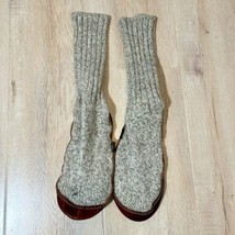 Acorn Womens Size 5.5 -7 Beige Ragg Wool Knit The Original Slipper Sock - £18.28 GBP