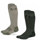 Realtree Mens 80% Merino Wool &amp; Wick Elimishield Tall Boot Sock System 2... - $20.99