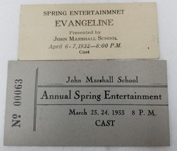 John Marshall School Seattle Cast Spring Entertainment Tickets Set of 2 ... - $18.95