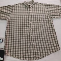 Arturo Calle Men's Cotton Green & Beige Plaid Short Sleeve Button Up Shirt Sz XL image 9
