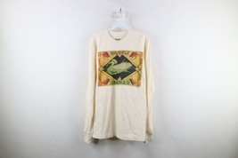 Vintage 90s Country Primitive Mens Large Corn Crop Long Sleeve T-Shirt Cream - £34.87 GBP