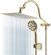 Hibbent All Metal Shower Head, 10&#39;&#39; High Pressure Rainfall, Polished Brass - $141.99