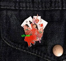 DEVIL GIRL LAPEL PIN biker jacket las vegas casino gambler tattoo flash art - £7.86 GBP