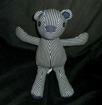 Oshkosh B&#39;gosh Hickory Denim Striped Blue Teddy Bear Stuffed Animal Plush Toy - £22.47 GBP