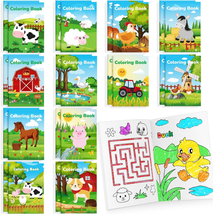 Farm Animals Mini Coloring Books Bulk Party Favors 24Pcs for Kids Cow Ho... - $23.54