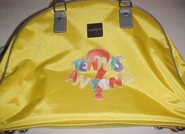 Isaac Mizrahi Yellow Tennis Anyone Vintage 90s Travel Dome Satchel Gym Bag - £25.29 GBP