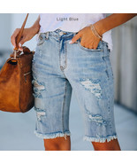 Tamara Women’s High Waist Stretchy Ripped Bermuda Jean Shorts - €26,19 EUR