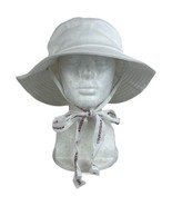 Courvoisier Brandy White Sun Hat Women&#39;s Floppy Brim Promo Advertising S... - £10.98 GBP