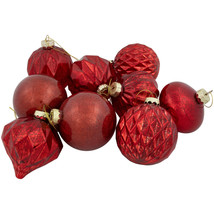 Red Shiny and Textured Glass Ball and Onion Christmas Ornaments- 3&quot; (80m... - $65.99