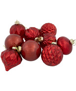 Red Shiny and Textured Glass Ball and Onion Christmas Ornaments- 3&quot; (80m... - €56,57 EUR