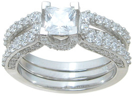 925 Sterling Silver Women 1.75 CT Wedding Band Engagement Ring Set Size 5-9 - £56.96 GBP