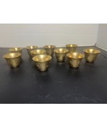 10 Vintage Etched Brass Saudi Arabia Souvenir Shot Glass Cups - $68.31 CAD