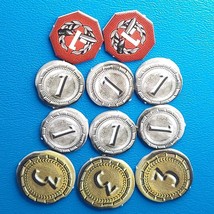 7 Wonders Game 11 Tokens Silver Gold Military Defeat Replacement Game Piece - £2.32 GBP