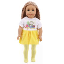 Doll Dress Mermaid Yellow Tights Outfit 2pc fits American Girl Dolls & 18-inch - $11.85