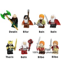 8pcs/set The Hobbit Lord of the Rings Thorin Dwalin Bain Balin Minifigures  - £13.58 GBP