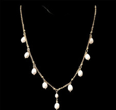 Antique 1/20 14k Gold Filled Lariat Pearl Necklace 17” - £120.64 GBP