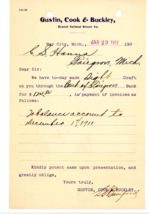 1912 Gustin Cook Buckley National Grocer Receipt Bay City Michigan CS Ha... - £29.58 GBP