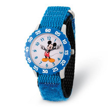 Disney Kids Mickey Mouse Blue Strap Time Teacher Watch - $43.00