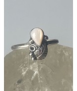 Mother of Pearl ring size 3.50 southwest pinky leaves blossom baby child... - $52.80 CAD