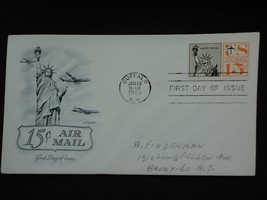 1961 15 cent Air Mail First Day Issue Envelope Stamps - $2.50