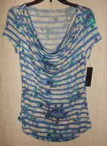 Nwt Womens Apt. 9 Essentials Floral &amp; Stripe Knit Top Size S - £18.64 GBP