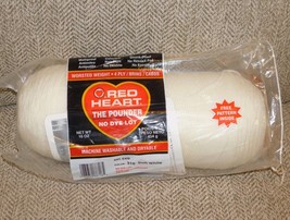 Red Heart The Pounder Soft White 316 Yarn Worsted Crochet Knit 4ply 16oz... - £10.89 GBP