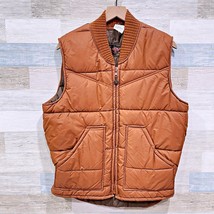 Walls Blizzard-Pruf Puffer Vest Jacket Brown Full Zip Pockets Vintage Mens Large - £55.85 GBP