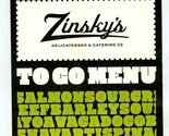 Zinsky&#39;s Delicatessen Menu Preston at Royal in Dallas Texas  - $27.70