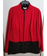 Womens Plus 16W JM Collection Red Black Zip Lightweight Jacket Business ... - $25.81 CAD