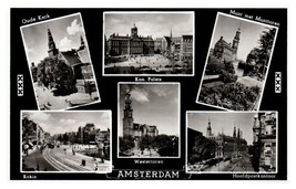 Multiple Views of Palaces in Amsterdam Netherlands RPPC Postcard - £8.77 GBP
