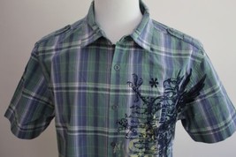 CALVIN KLEIN Jeans Men&#39;s Cotton Short Sleeve Button Front Shirt size L - £13.29 GBP