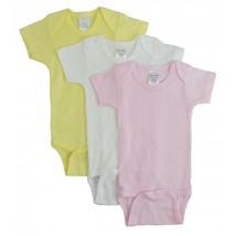 Baby Onezies Girl 3 Pack Cotton Pastels Short Sleeve Bodysuit Infant NB, S, M, L - £13.66 GBP
