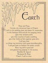 Earth, Air, Fire, Water, Spirit. 5 Elements Invocation Parchment-Like Pa... - $5.89