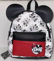 NEW Disney Mickey &amp; Minnie Mouse Mini Backpack Purse Black White Red w/ ... - $44.99