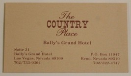 Country Place Vintage Business Card Bally&#39;s Grand Hotel Las Vegas Nevada... - $7.91