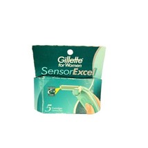 Gillette For Women Razor Sensor Excel 5 Blades Cartridges Refill 5 Heads Rare - £14.63 GBP