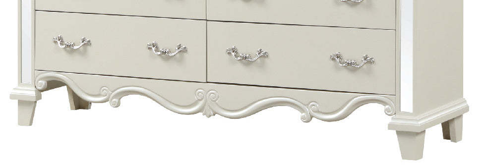 Milan White Wood Framed Mirror Dresser Item image 3