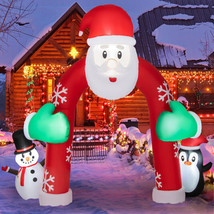 Christmas Inflatable Santa Claus Archway with Snowman Penguin 10-Foot LED Lights - £85.44 GBP