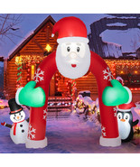 Christmas Inflatable Santa Claus Archway with Snowman Penguin 10-Foot LE... - £83.68 GBP