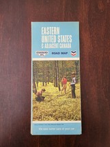 Eastern United States and Adjacent Canada Road Map Standard Oil Chevron 1966 - £10.58 GBP