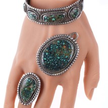 Vintage Native American Spiderweb turquoise Bracelet, pendant, and ring set - £1,538.57 GBP