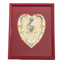 Antique German Valentine Card Cutwork Paper Lace Dresden Embossed Framed... - $23.12
