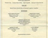 America Bowman Restaurant Bill of Fare Menu Short &amp; Welt Streets Weston ... - £10.84 GBP