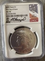 2023- Peace Silver Dollar- NGC- MS70- FDOI- Ron Harrigal Signature - $325.00