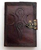 Maiden Mother Moon Leather Blank Book W/ Latch - £40.38 GBP