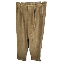 Brooks Brothers Elliot Corduroy Pleated Cuffed Chino Pants Brown Mens 38x32 - $24.00