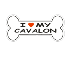 7&quot; love my cavalon dog bone bumper sticker decal usa made - £22.32 GBP