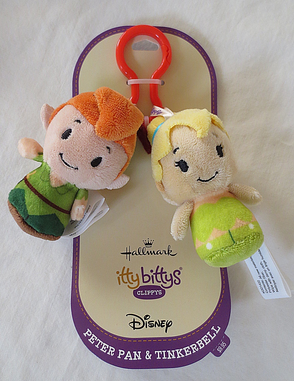 Hallmark Itty Bittys Clippys Disney Peter Pan & Tinkerbell Plush Clippy ...