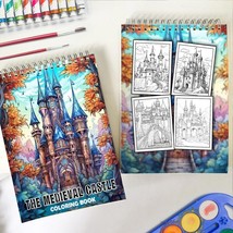 The Medieval Castle Spiral-Bound Coloring Book for Stress Relief and Relaxation - £17.57 GBP