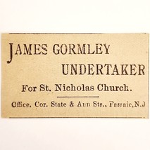 1895 James Gormley Undertaker Victorian Advertisement Passaic New Jersey... - $369.57 MXN